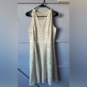 Sandra Darren sleeveless lace fit and flare dress